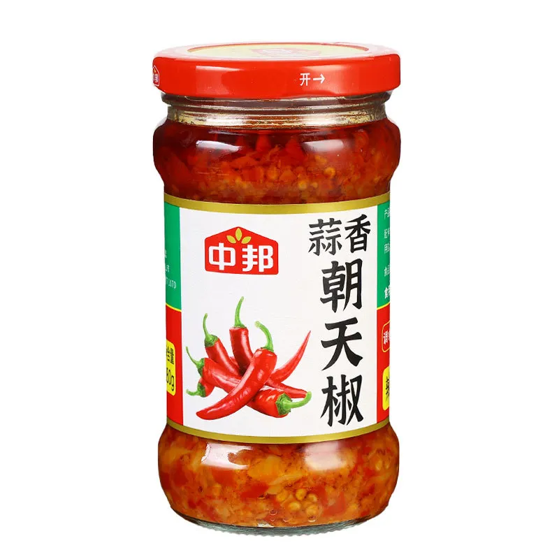 Garlic Chili Sauce – Spicy Noodle Sauce with Facing-Heaven Chili, BBQ & Hot Pot Dipping Sauce, Aromatic Garlic Flavor